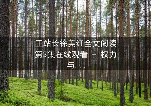 王站长徐美红全文阅读第3集在线观看 - 权力与爱情的终极博弈,谁将胜出?