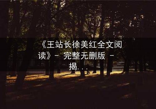 《王站长徐美红全文阅读》- 完整无删版 - 揭秘权力与爱情的终极博弈