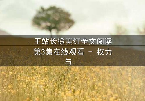 王站长徐美红全文阅读第3集在线观看 - 权力与爱情的致命纠缠,谁将主宰命运?