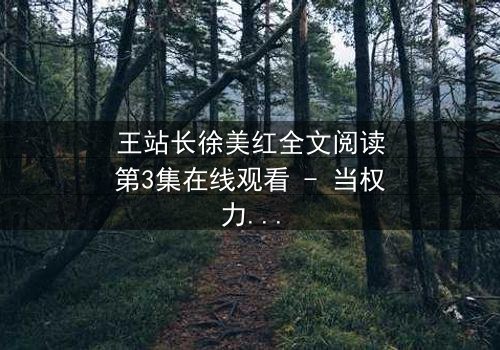 王站长徐美红全文阅读第3集在线观看 - 当权力与爱情交织,谁将揭开真相?