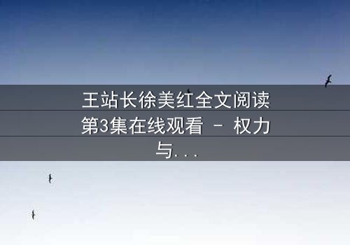 王站长徐美红全文阅读第3集在线观看 - 权力与爱情的致命纠缠,谁将揭开真相?
