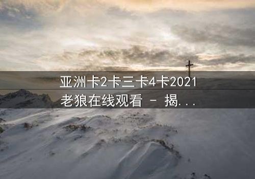 亚洲卡2卡三卡4卡2021老狼在线观看 - 揭开隐藏在数字背后的惊天秘密