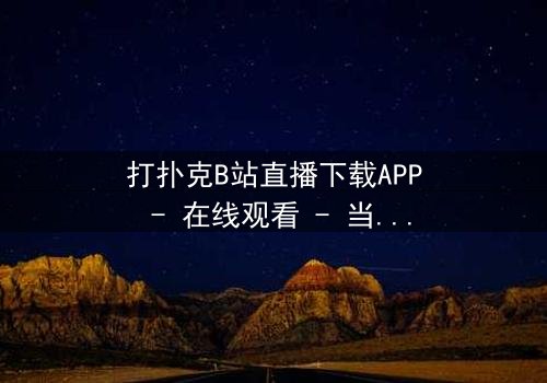 打扑克B站直播下载APP - 在线观看 - 当虚拟牌局揭开现实阴谋