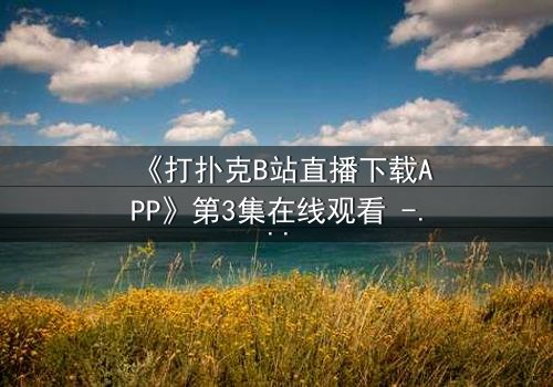 《打扑克B站直播下载APP》第3集在线观看 - 当虚拟赌局撕裂现实人生