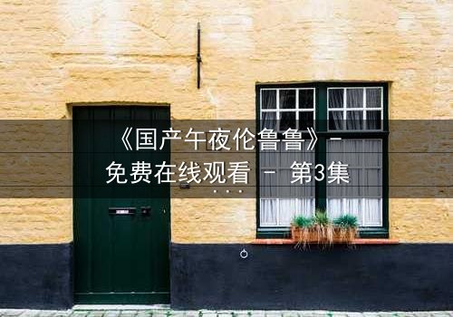 《国产午夜伦鲁鲁》- 免费在线观看 - 第3集HD中字