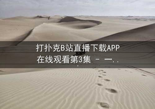打扑克B站直播下载APP在线观看第3集 - 一场直播引发的生死赌局,你敢点开吗?