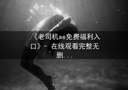 《老司机ae免费福利入口》- 在线观看完整无删 - 揭秘数字世界的隐秘交易
