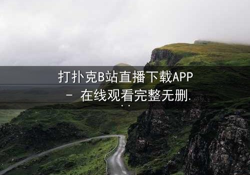 打扑克B站直播下载APP - 在线观看完整无删 - 当虚拟赌局引爆真实人生危机