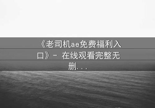 《老司机ae免费福利入口》- 在线观看完整无删 - 揭秘隐藏的免费宝藏入口