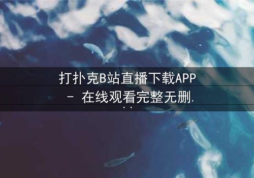 打扑克B站直播下载APP - 在线观看完整无删 - 当虚拟赌局引爆现实危机