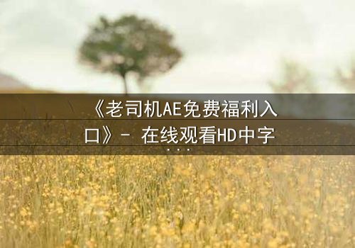 《老司机AE免费福利入口》- 在线观看HD中字 - 揭开数字世界的隐秘之门