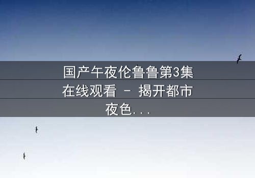 国产午夜伦鲁鲁第3集在线观看 - 揭开都市夜色的禁忌谜团